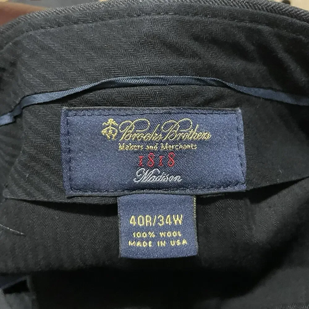 Brooks Brothers Saxxon Suit Mens 44 S Gray Madison 1818 2pc Pants 32x27.5 USA